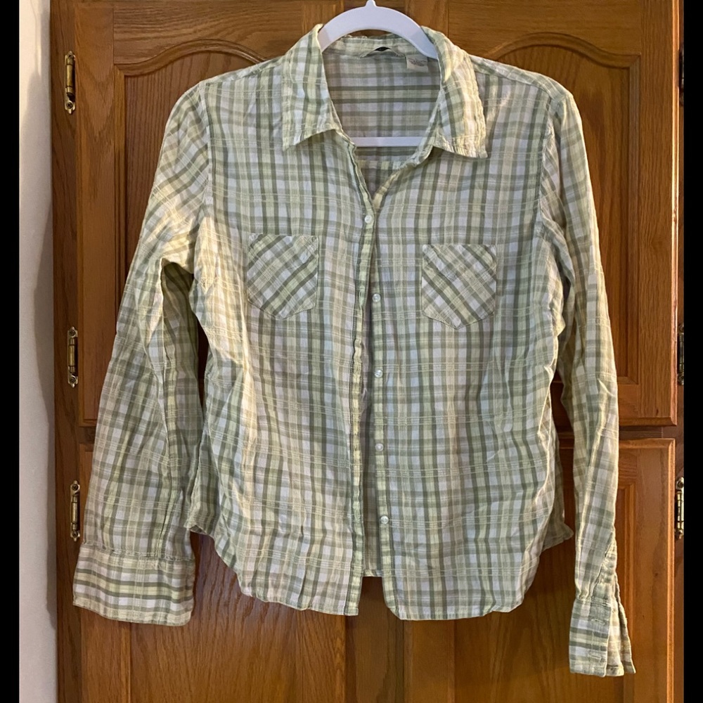 Maurices Green Plaid Button Down Shirt